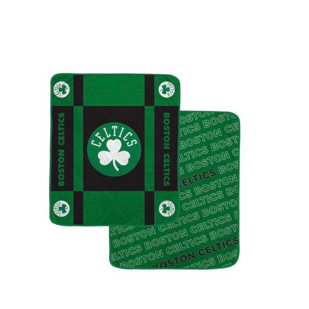 NBA Boston Celtics Super Soft Plush Throw Blanket 60x70 Double Sided Green Black